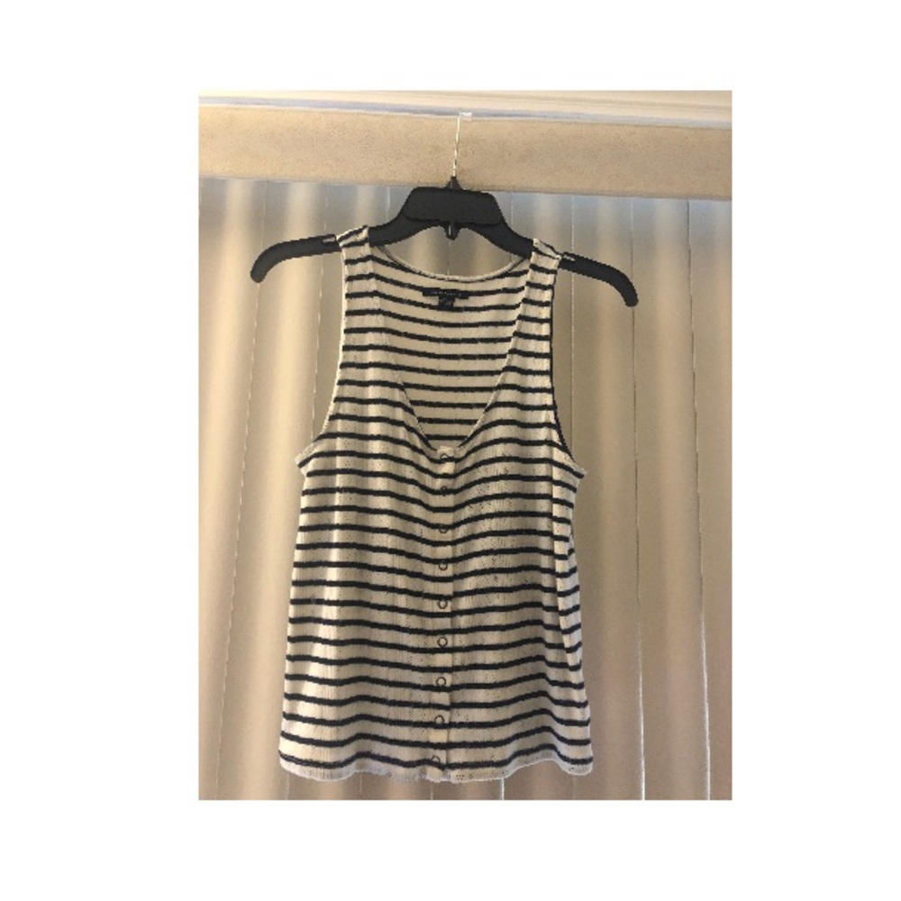 American Eagle Striped Crop Tank Top